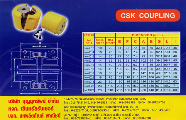 Chain Couplings made and manufactured in Thailand. Competitive prices and high quality. Satisfaction Guaranteed